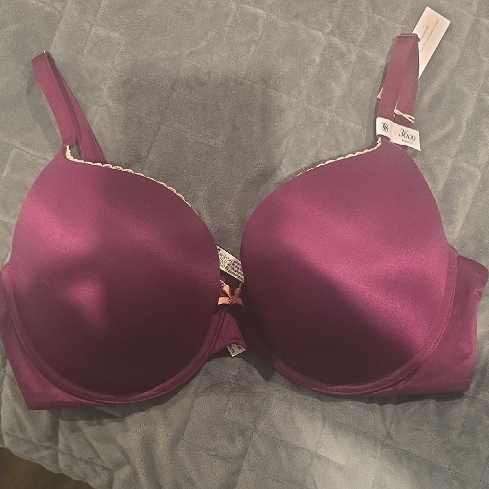 Victoria's Secret Purple Satin Bra with Underwire Support
